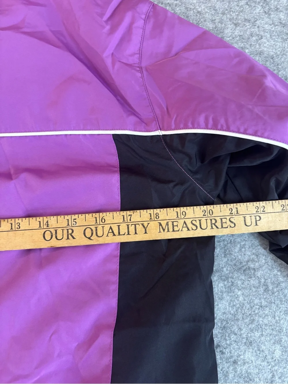 Classic Elements Purple and Black Zip-Up Windbreaker Jacket
